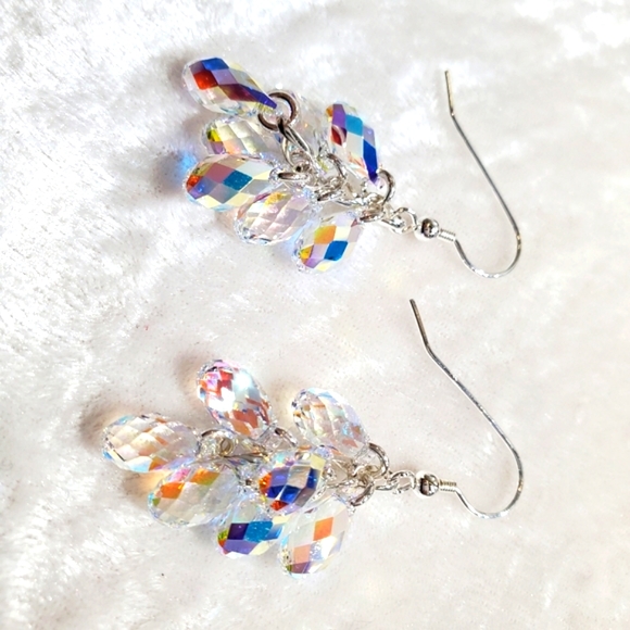 Swarovski Crystal drop bunch earrings - Picture 3 of 5